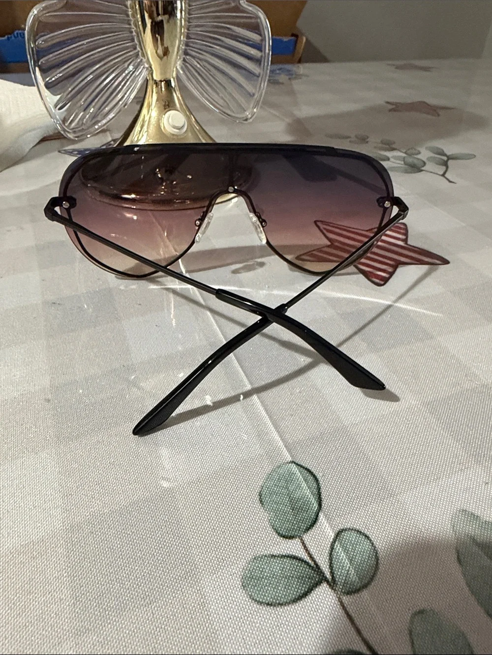 Diff Eyewear Black Frame with Brown Gradient Lenses Sunglasses